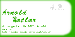 arnold matlar business card